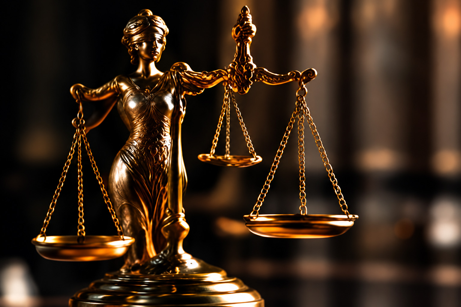 Golden Lady Justice with Scales
