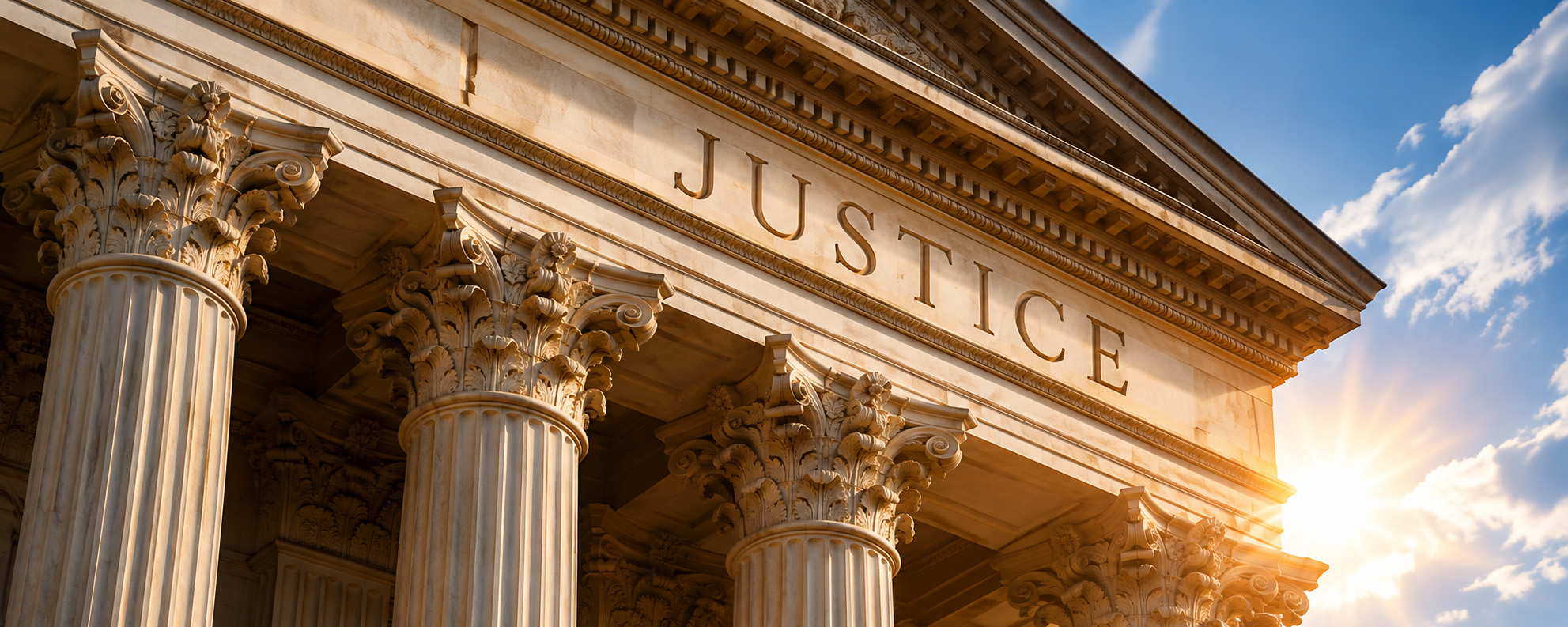 Classical Courthouse Inscribed Justice